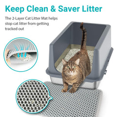 LIHONG stainless steel litter box large entry for easy access by big cats