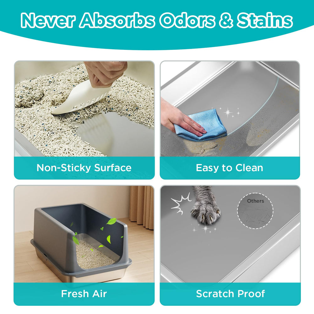 LIHONG stainless steel litter box non-stick surface for quick cleaning