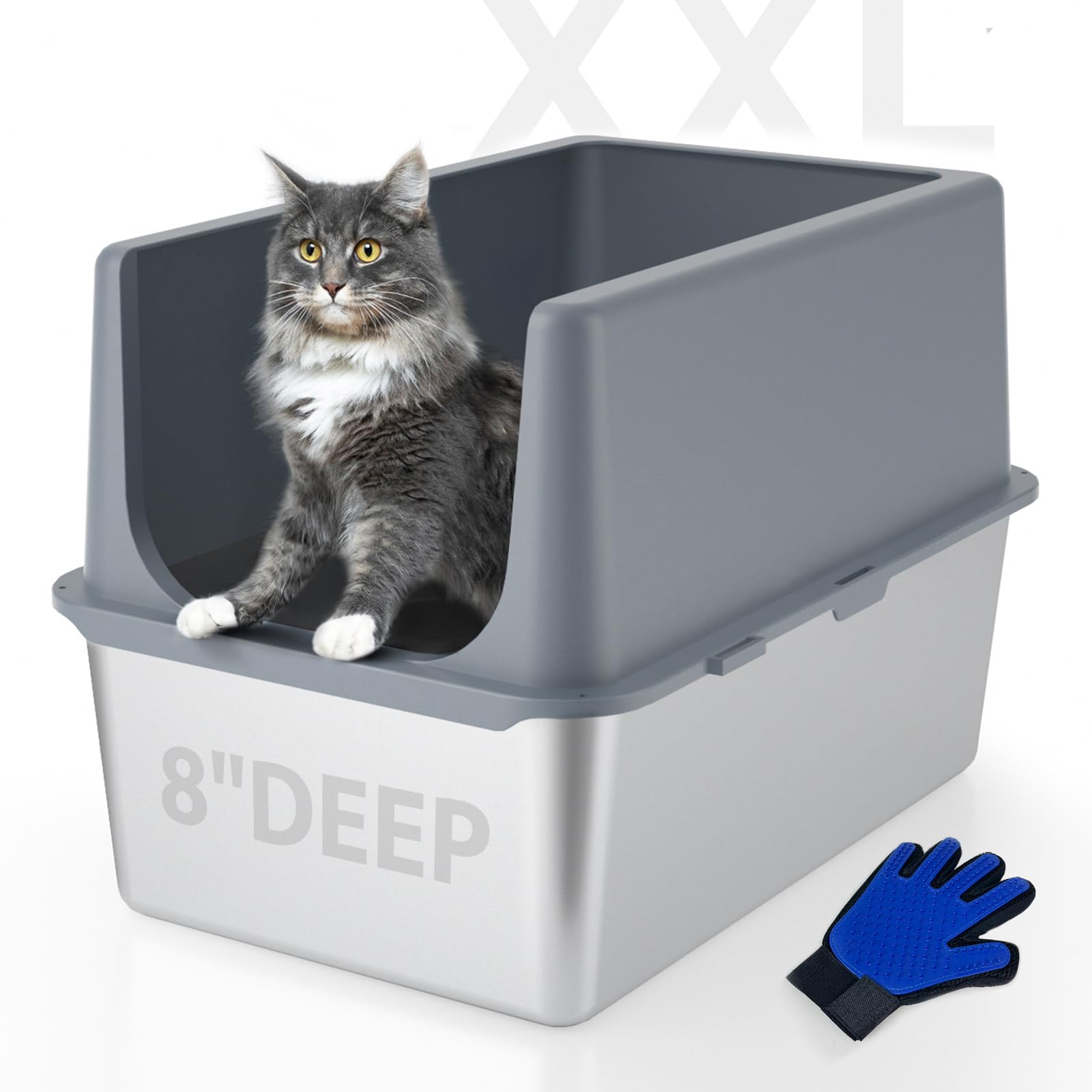 LIHONG XL litter box with lid for privacy and containment.