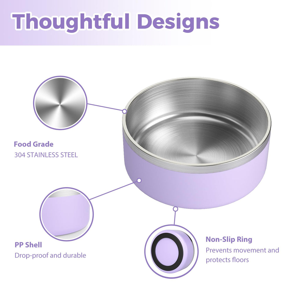 LIHOOOOM large-capacity bowl holds 2200ml of water for longer meals.