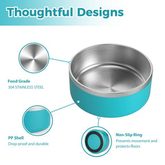LIHOOOOM large-capacity bowl holds ample food and water for large dogs.