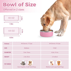 LIHOOOOM dog bowl with non-slip base keeps the dish steady during mealtime.