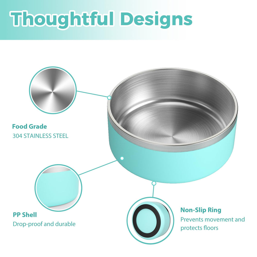 LIHOOOOM insulated water bowl keeps water cool longer.