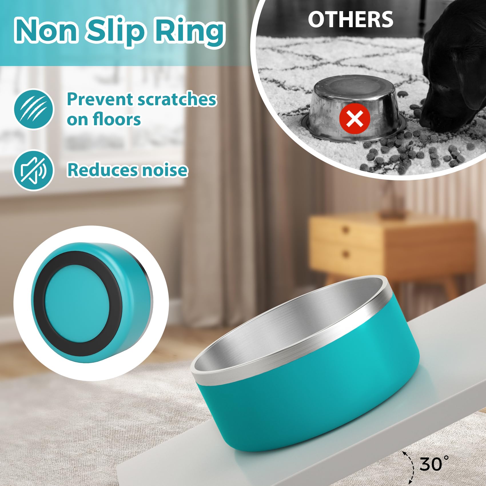 LIHOOOOM LakeBlue stainless steel inner surface resists odors and cleans easily