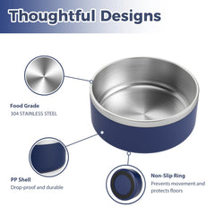 LIHOOOOM large-capacity water bowl holds up to 2.2 liters for hydration.
