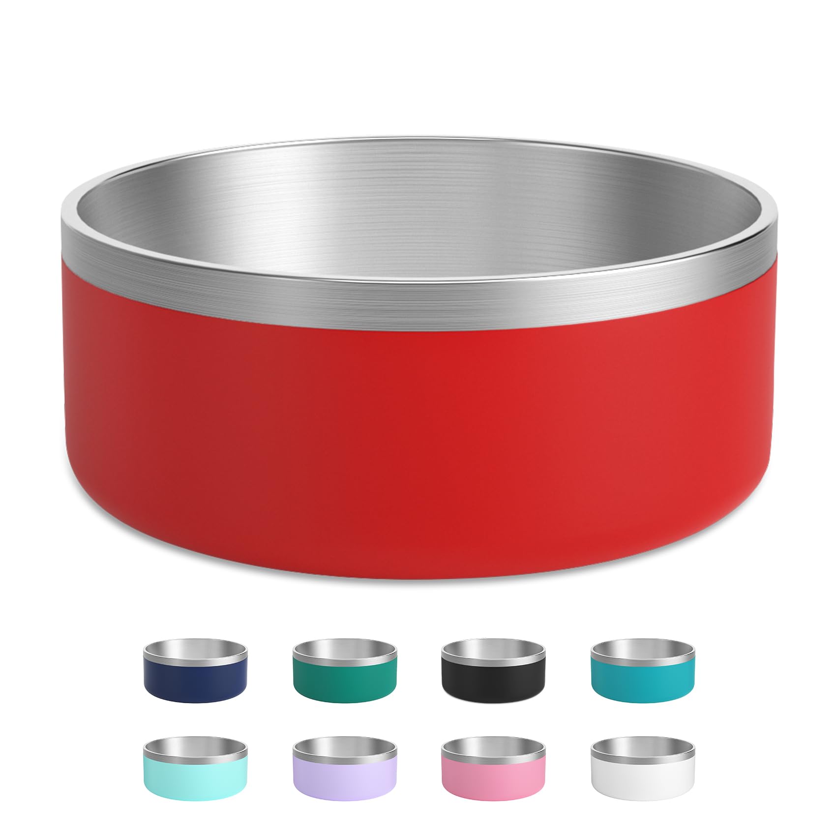 LIHOOOOM large dog bowl in stainless steel with insulated interior for temperature control.