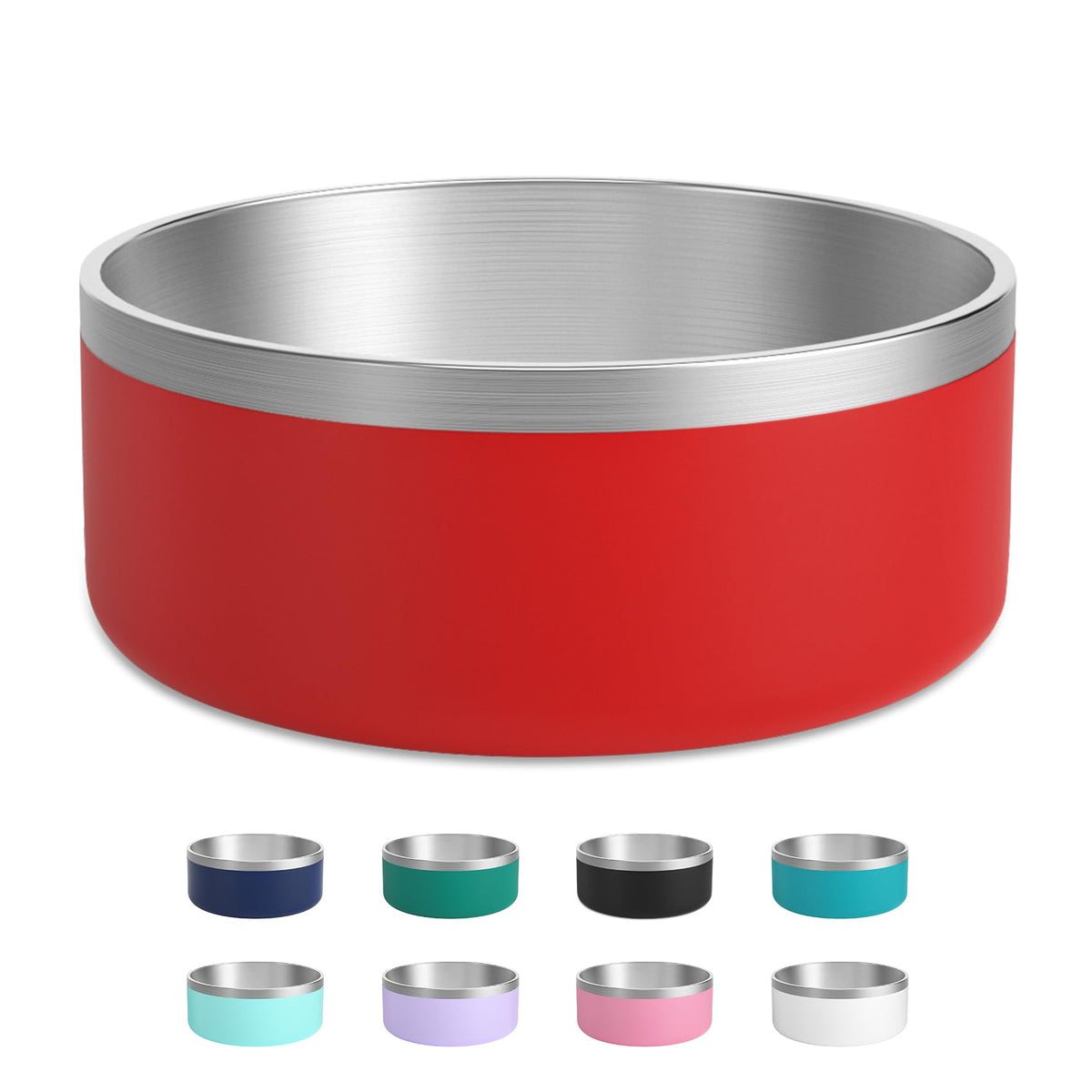 LIHOOOOM large dog bowl in stainless steel with insulated interior for temperature control.