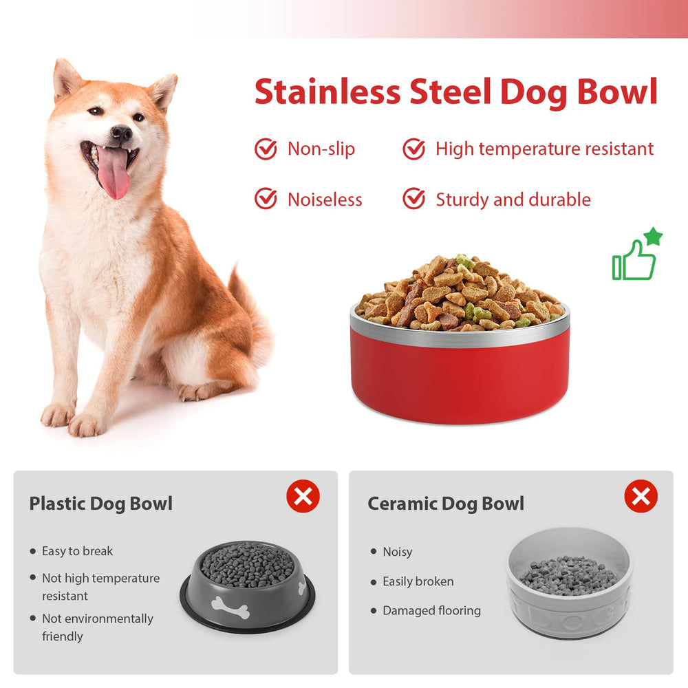 LIHOOOOM stainless steel dish shows 2200ml water capacity for longer hydration.
