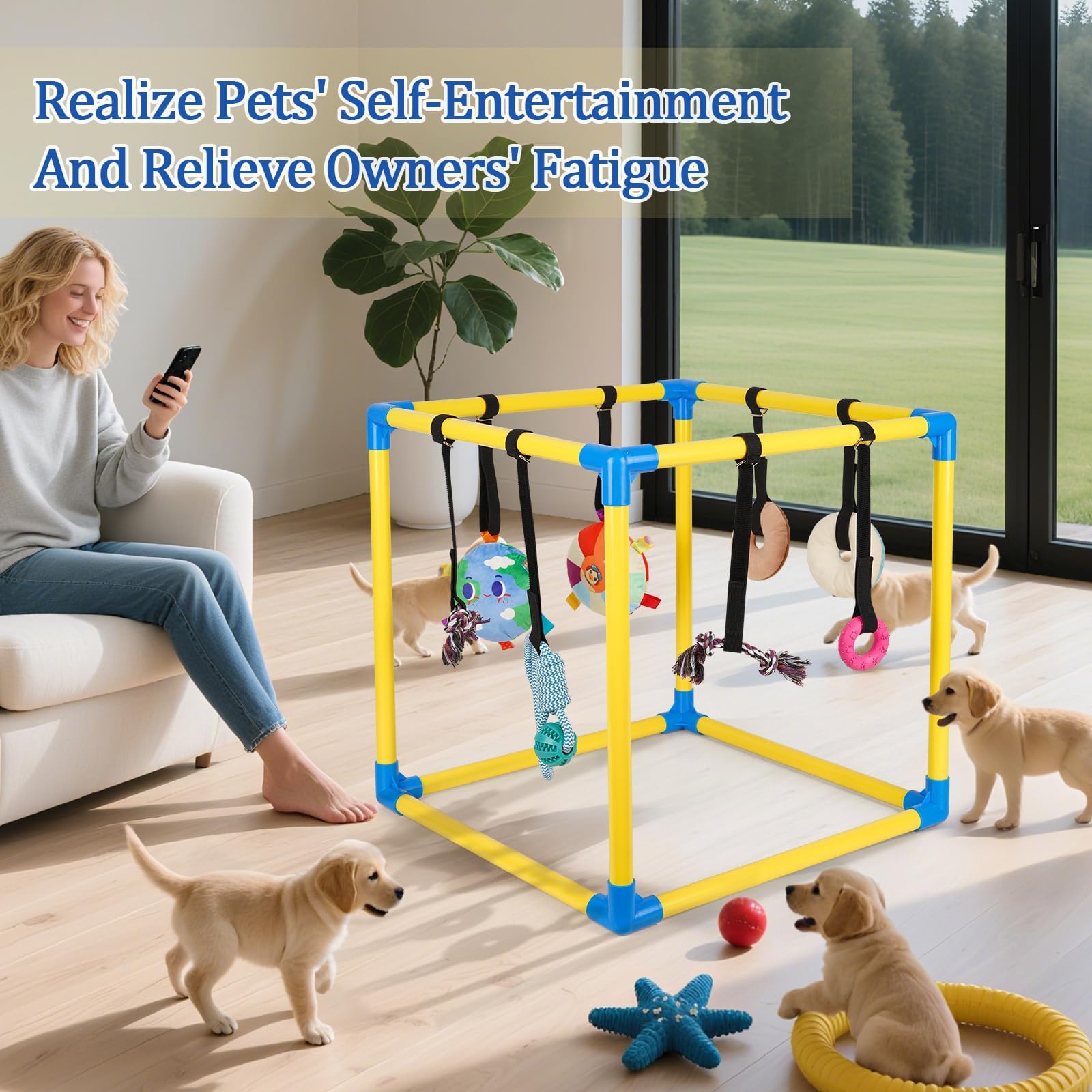 Liitrton Puppy Play Gym showcasing interactive enrichment toys.
