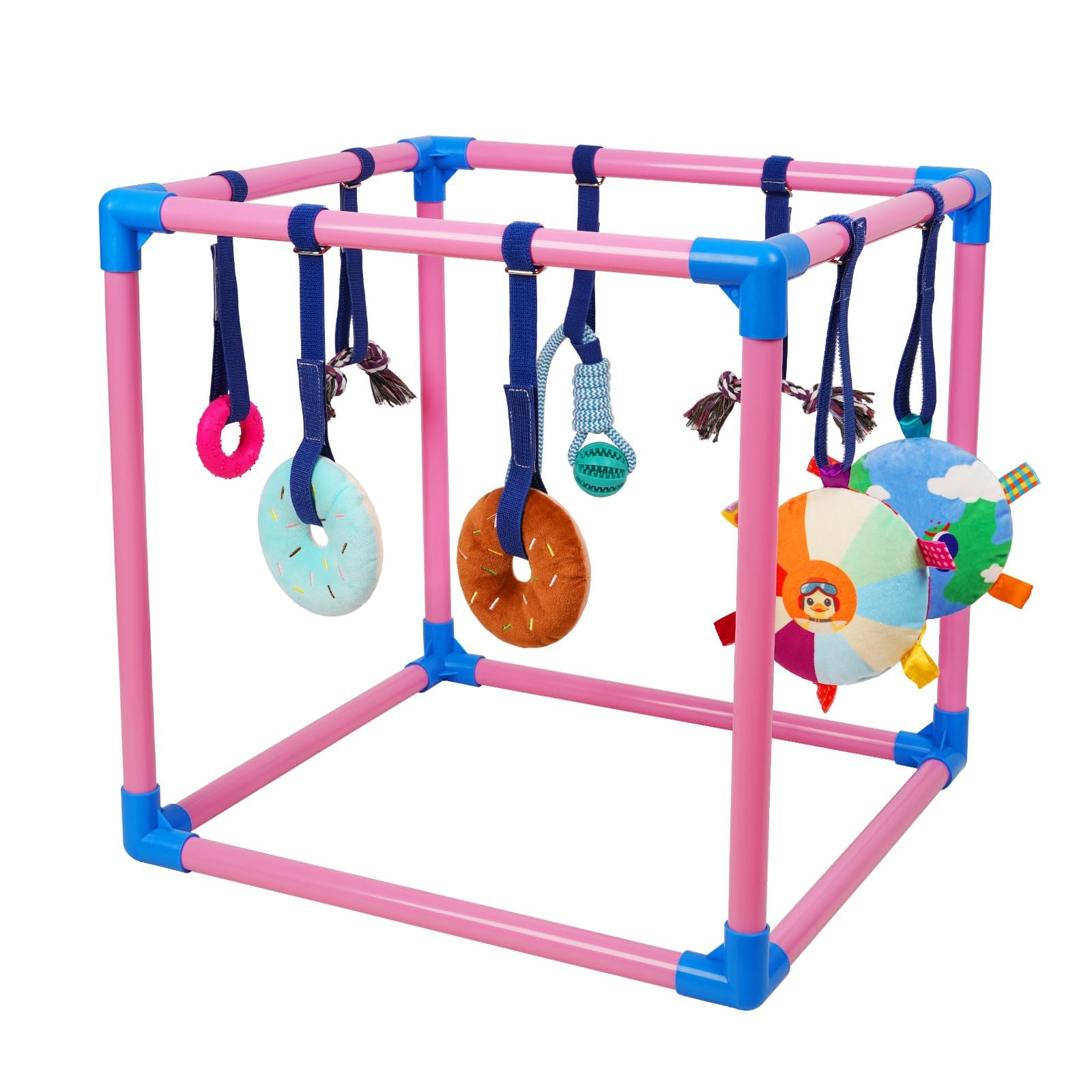 Liitrton Puppy Play Gym frame offers a sturdy indoor play space for puppies.