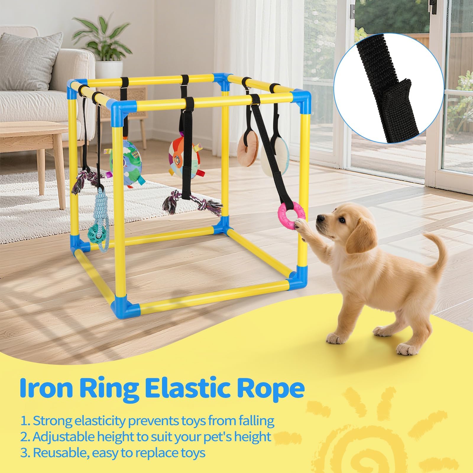 Liitrton Puppy Play Gym disassembled for compact storage.