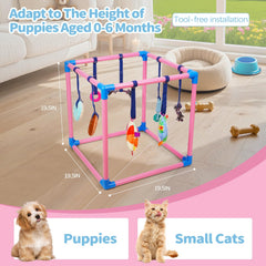 Liitrton Puppy Play Gym donut rattle toy stimulates curiosity with gentle sounds.