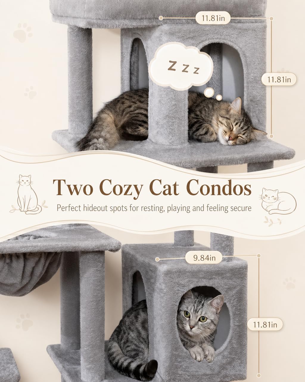 LIKISAK wide base stability for active large cats.