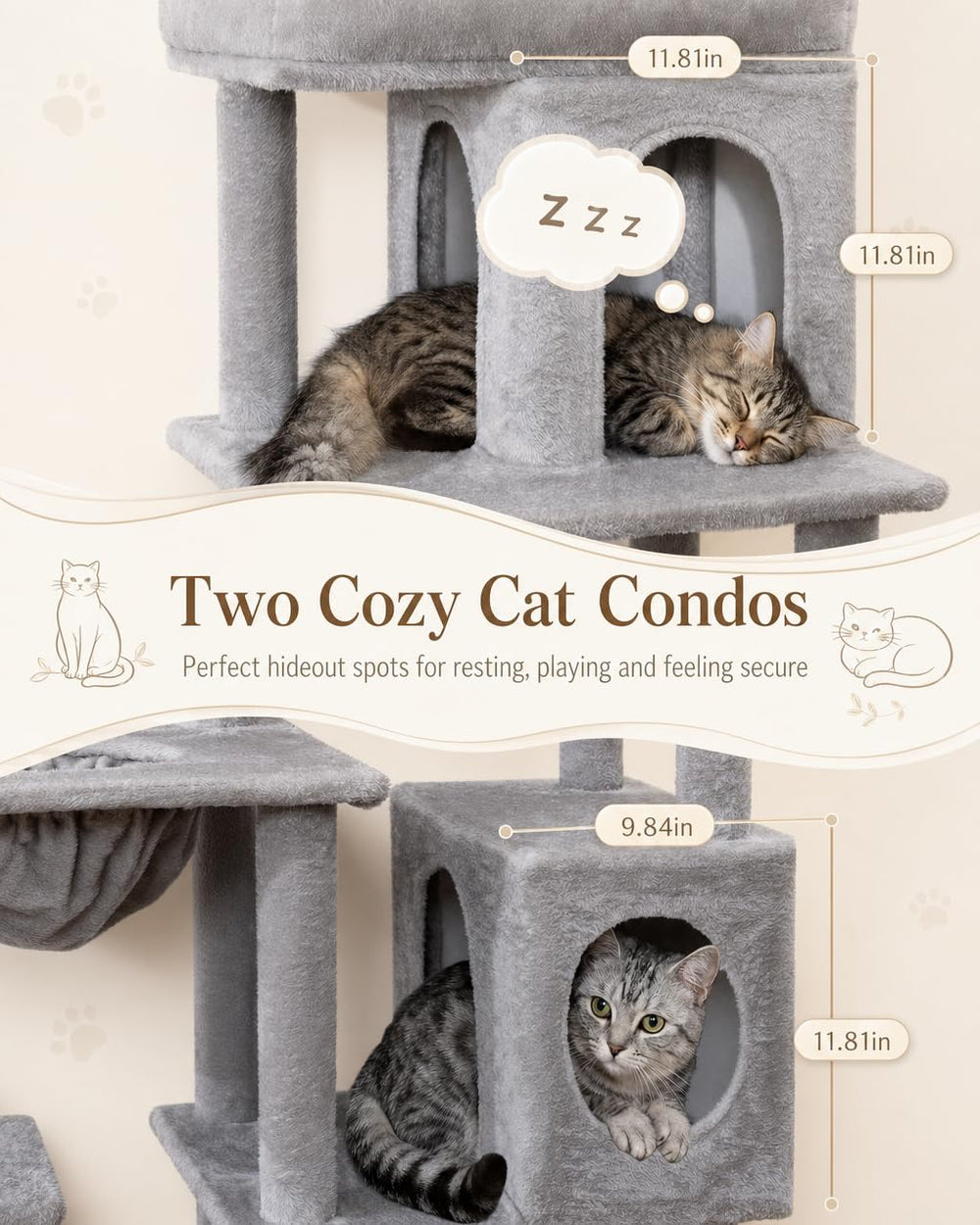 LIKISAK wide base stability for active large cats.