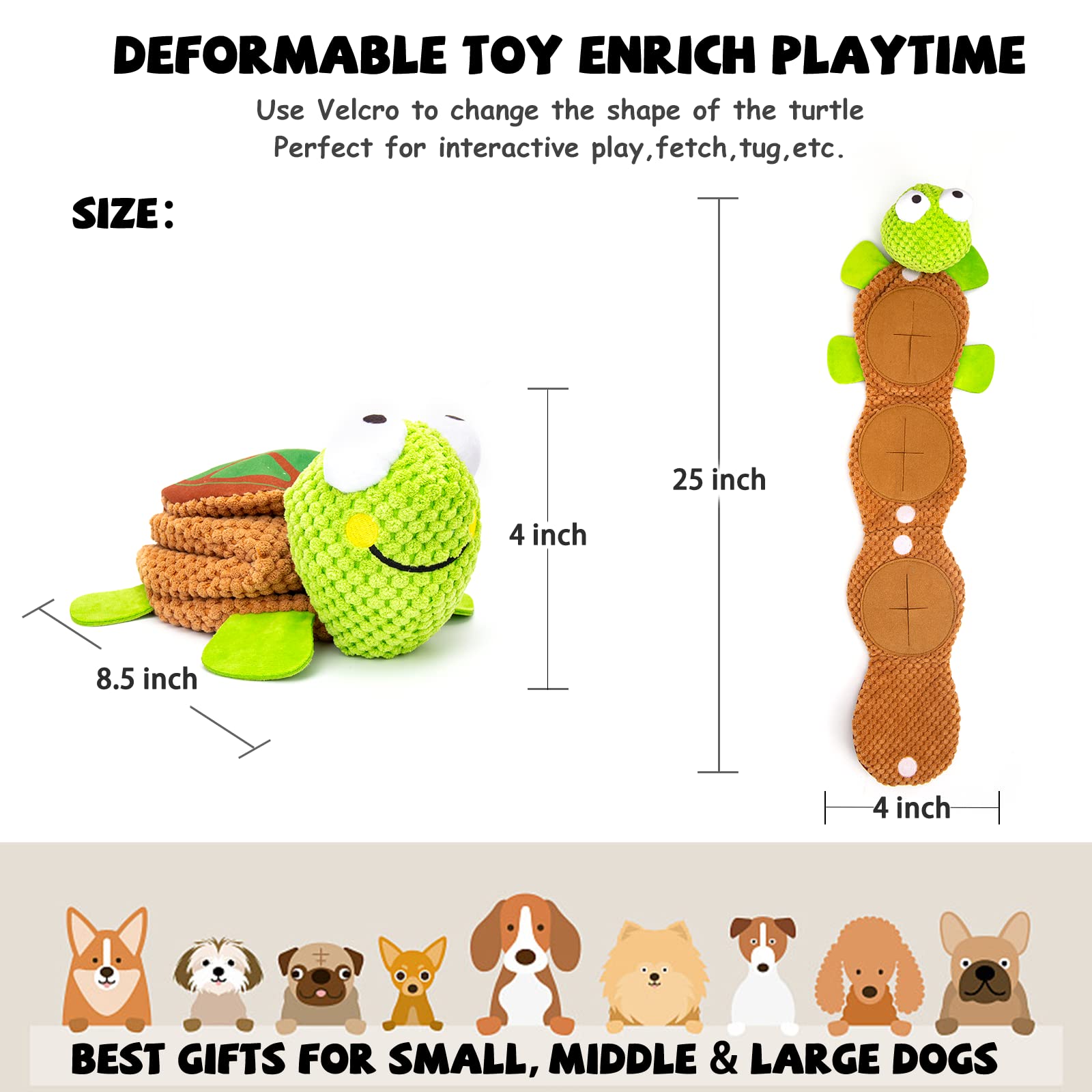 Lilfrd adjustable long-tug turtle toy enables interactive games and safe gripping.