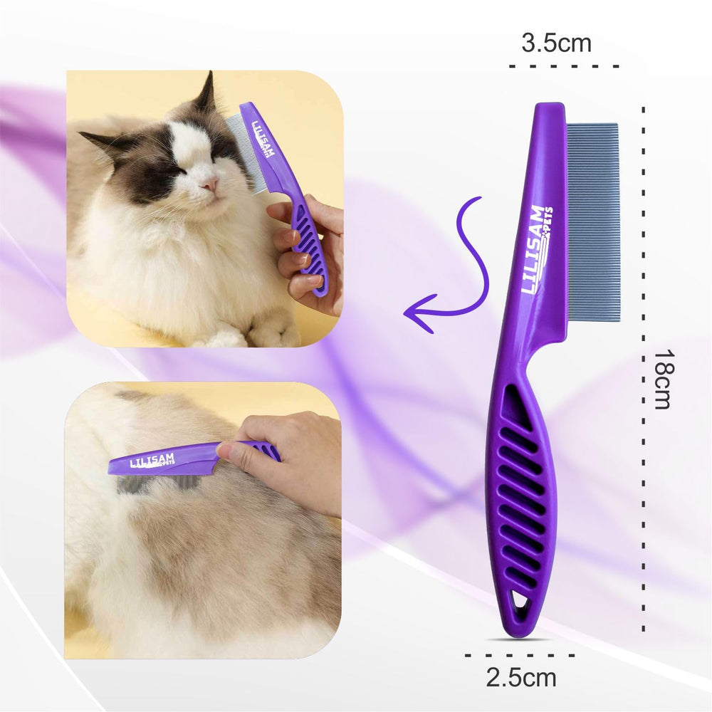 LILISAM slicker brush in action efficiently removes loose fur and mats.