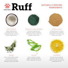 Ruff by Lillian Ruff formula close-up with Aloe Vera and Coconut Oil