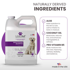 Lillian Ruff Pro Formula highlights coconut extract and violet pigments for brightening.