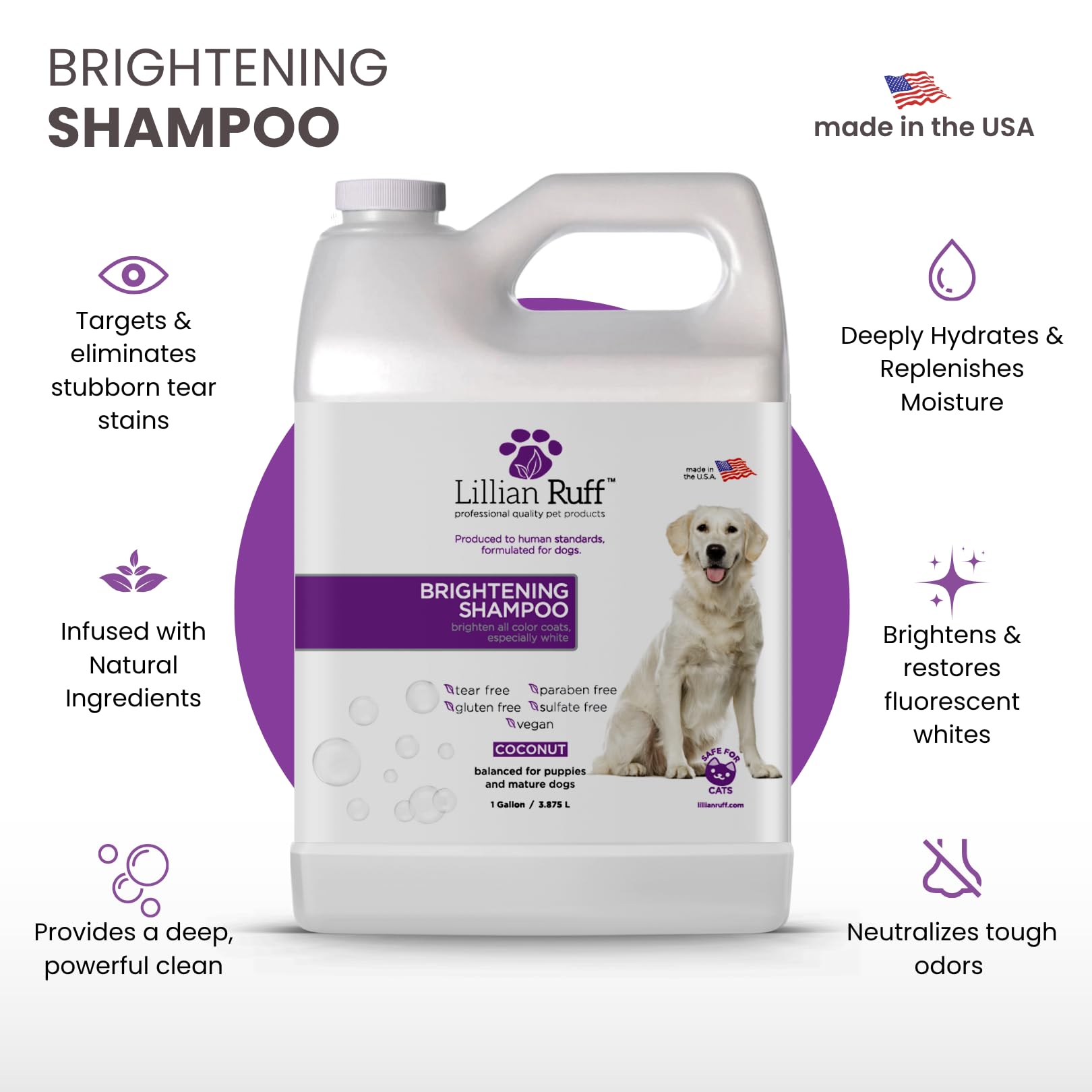 Lillian Ruff Pro Formula Ultra Brightening Shampoo lather demonstrates rich cleansing and brightening.