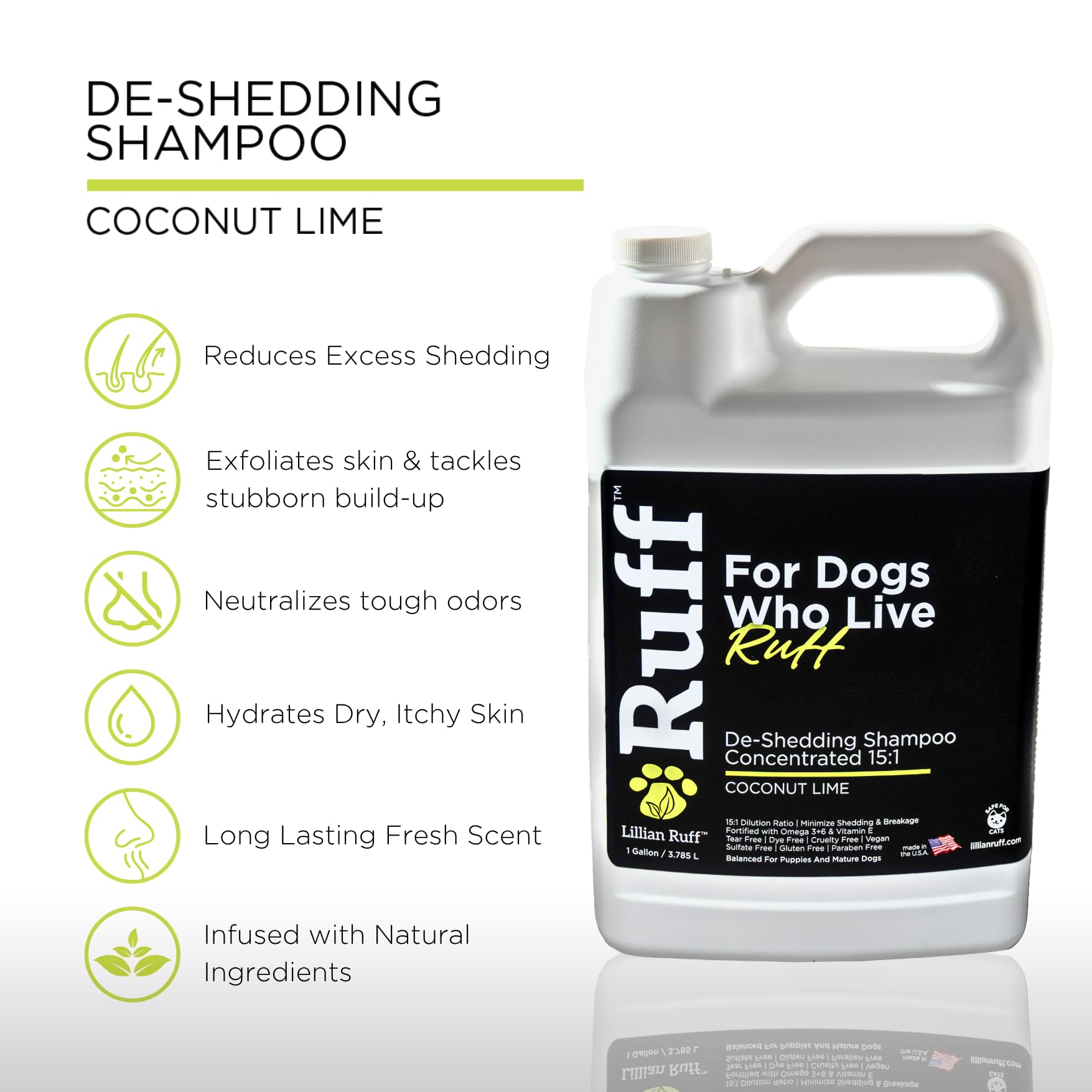 Ruff by Lillian Ruff pump bottle for easy bath time dispensing.