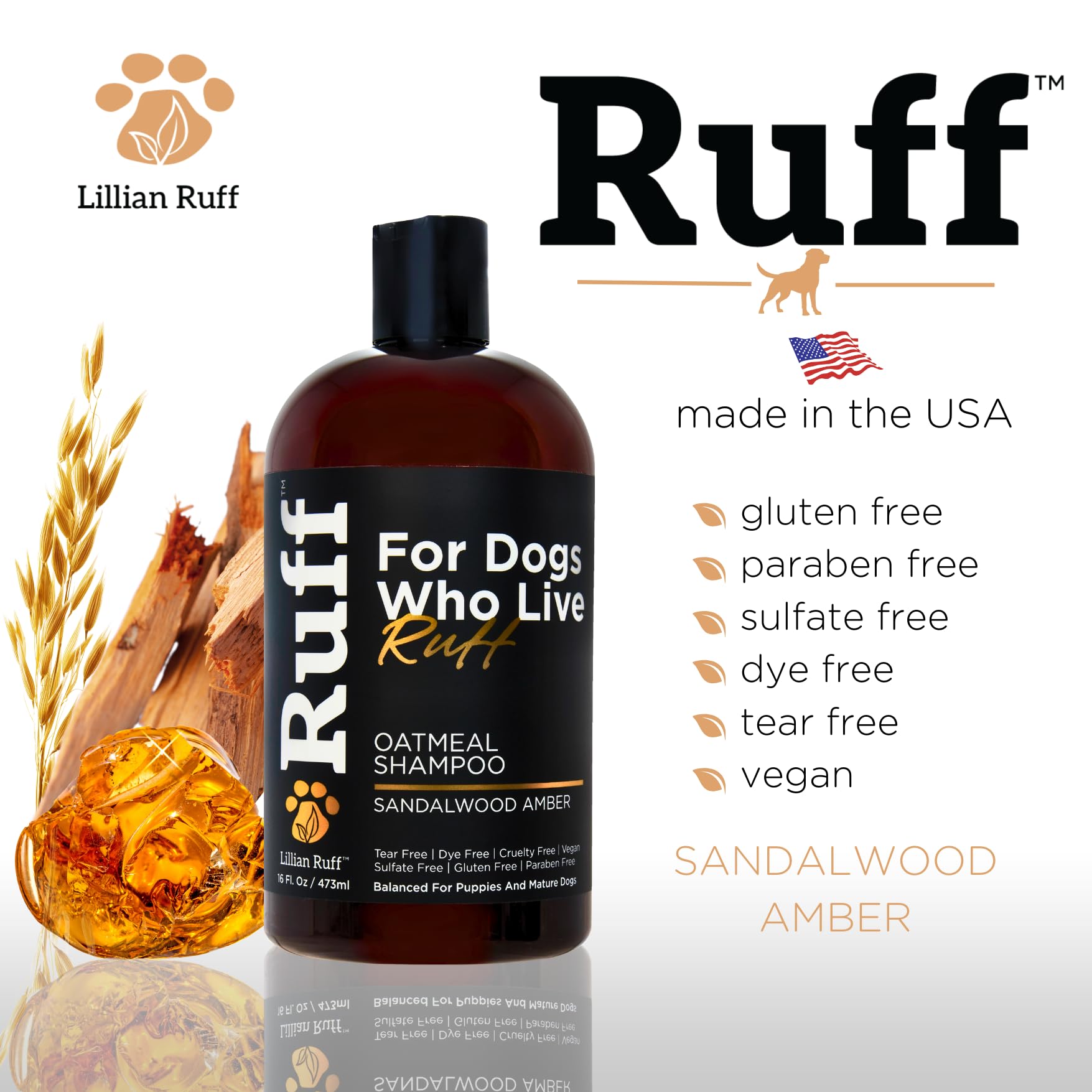 Lillian Ruff RUFF coconut-oil hydration for a healthier coat.