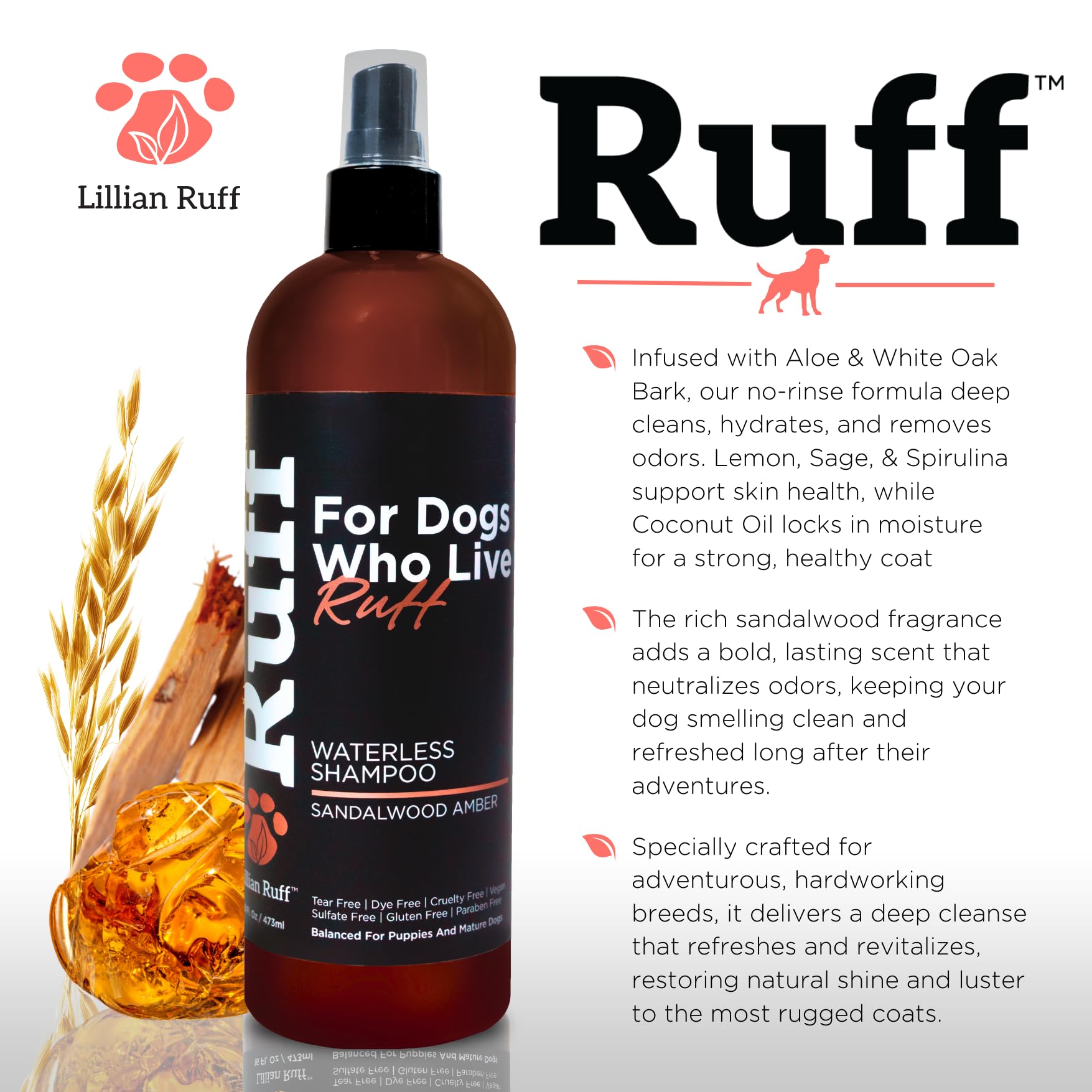 Ruff by Lillian Ruff Sandalwood Amber scent on bottle