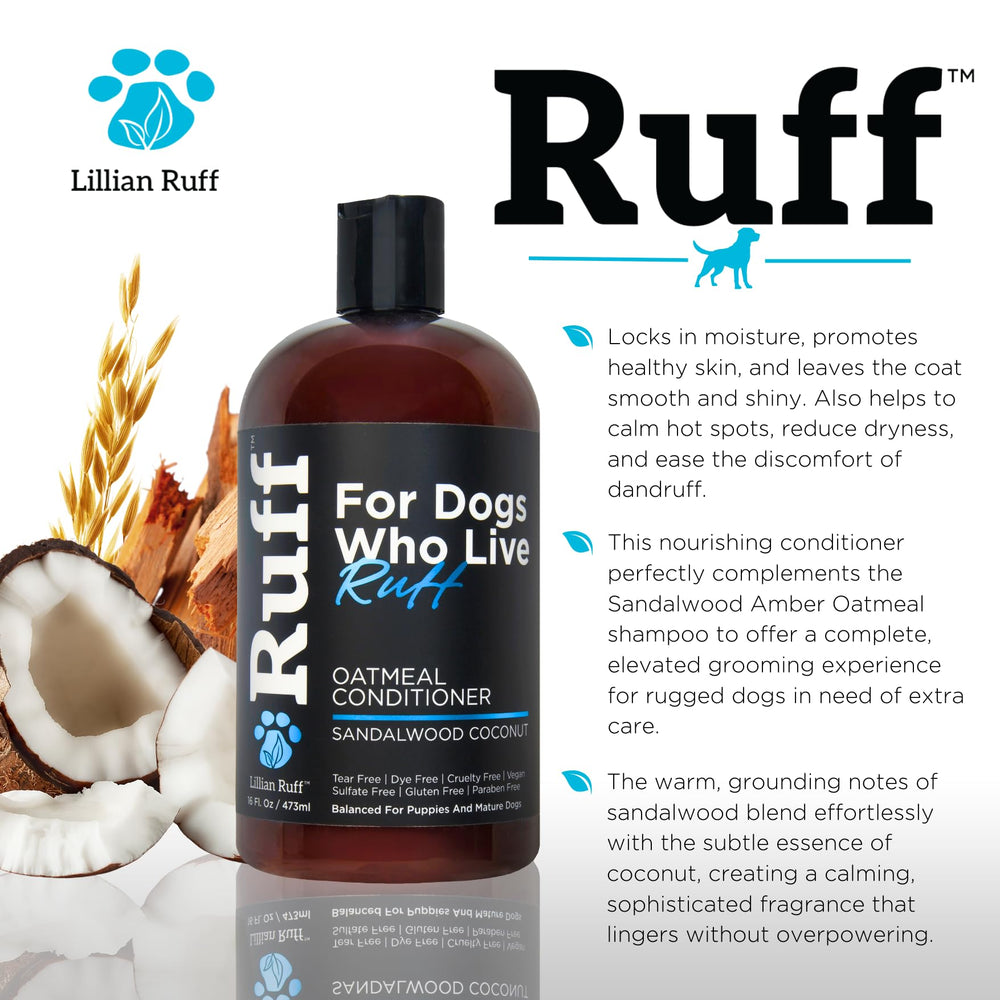 Lillian Ruff conditioner texture reveals creamy, moisturizing consistency for gentle grooming.