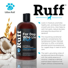 Lillian Ruff conditioner texture reveals creamy, moisturizing consistency for gentle grooming.
