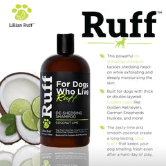 Lillian Ruff bottle close-up highlighting vitamin E and omega-3 ingredients.