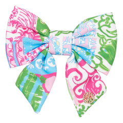 Lilly Pulitzer pet bow tie with Crazy Quilt Home pattern enhances your dog's look