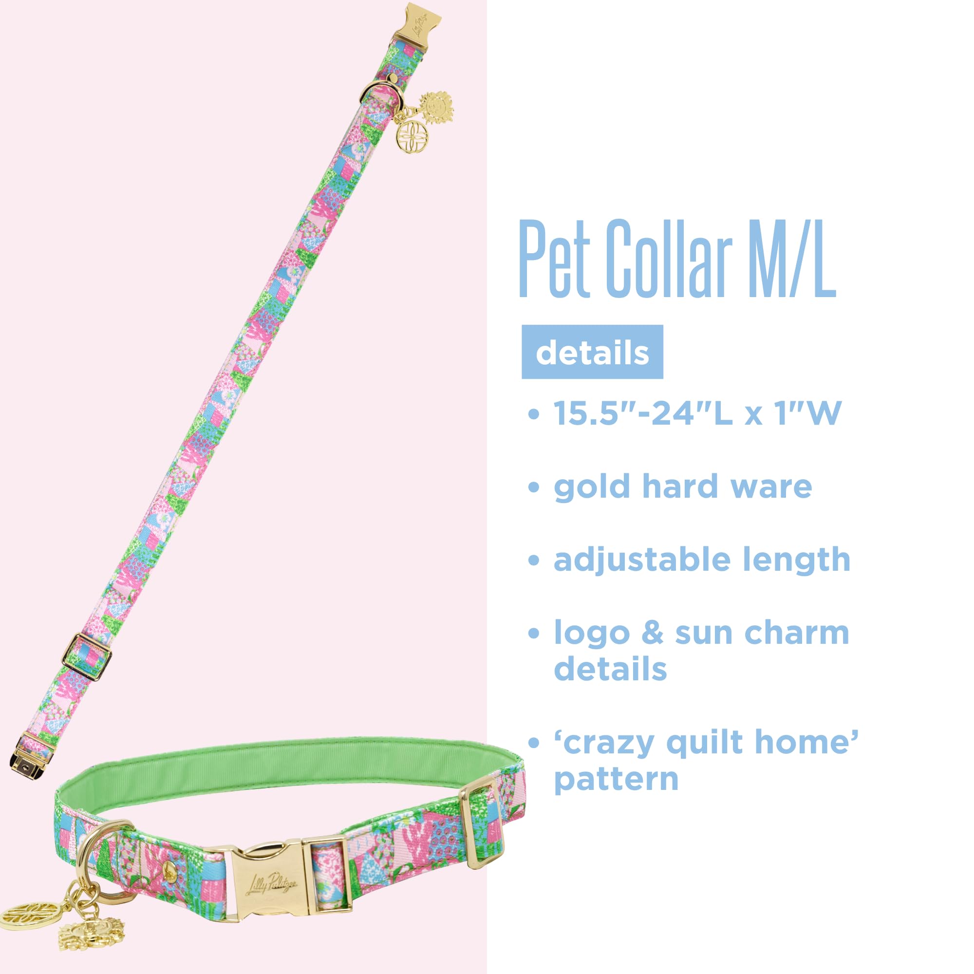 Lilly Pulitzer collar featuring gold sun charm for tropical flair.