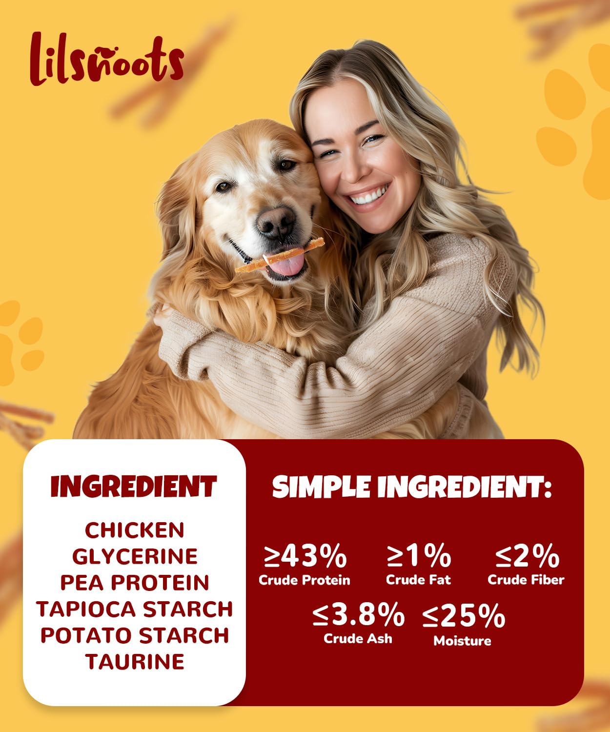 LILSNOOTS soft chewy texture easy on teeth and digestion.