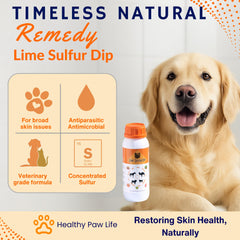 Lime Sulfur Dip application gloves demonstrate precise use for pet care