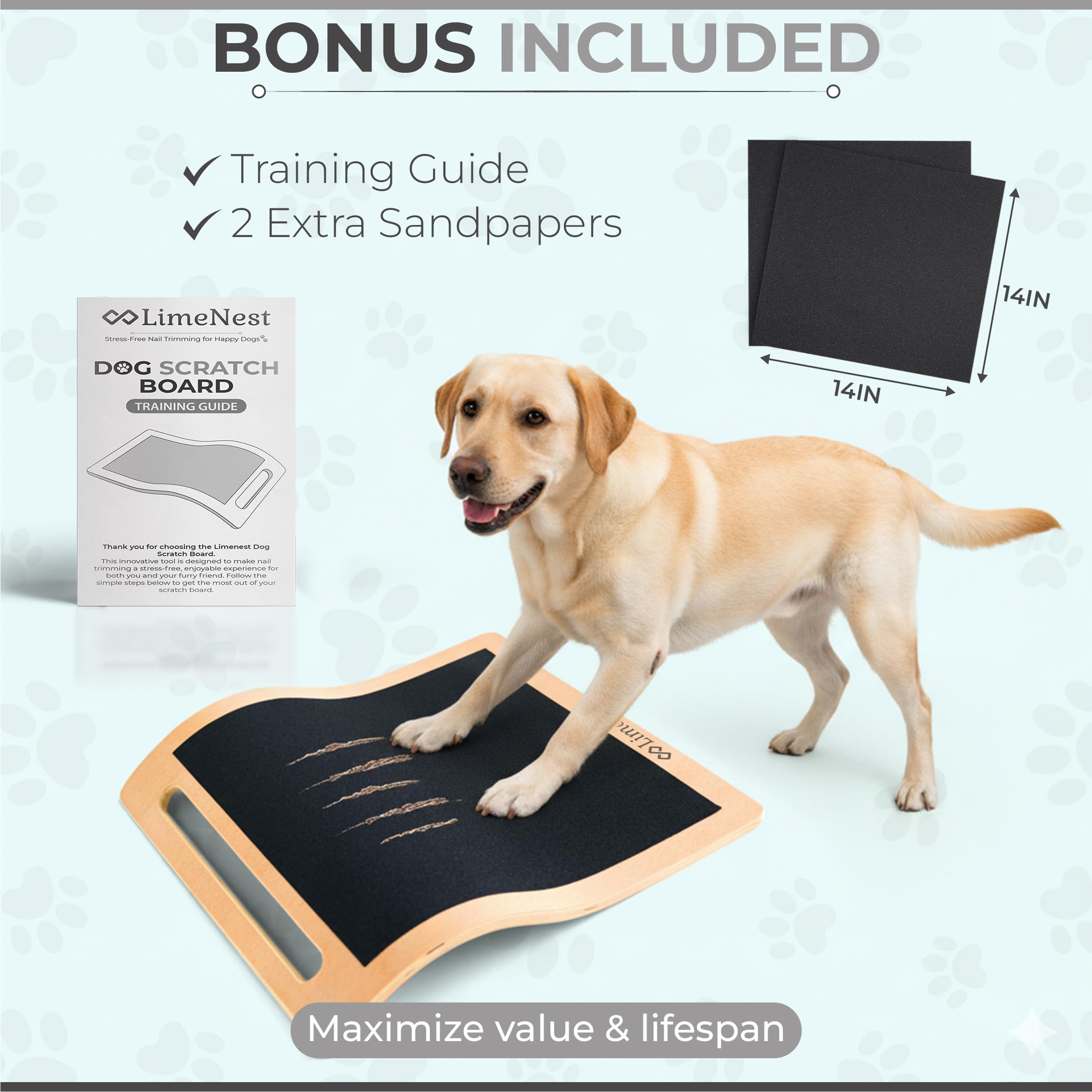 LIMENEST training guide for dog nail scratch board