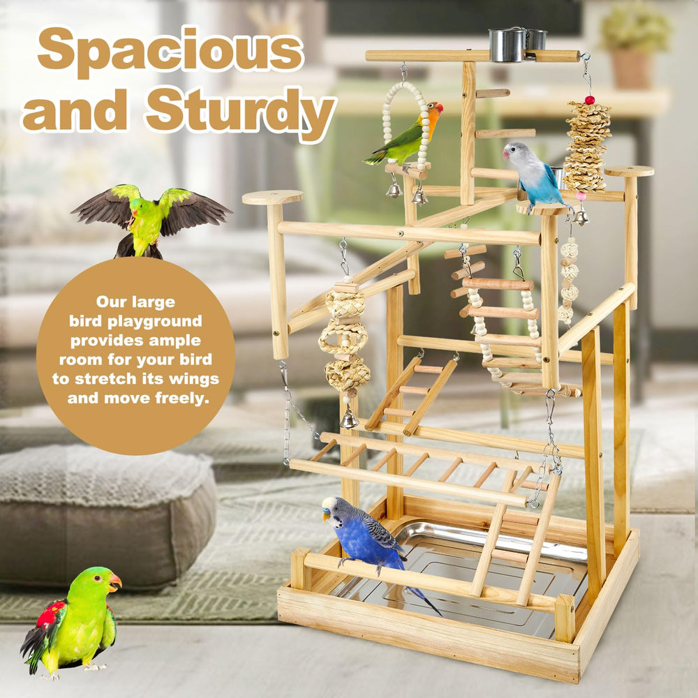 LIMIO Bird Playground includes perches toys and accessories for daily enrichment