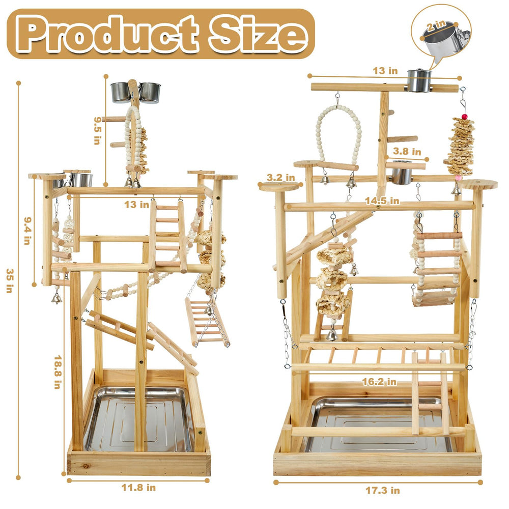 LIMIO Bird Playground spacious frame for small to medium birds to move freely