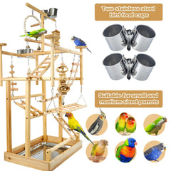 LIMIO Bird Playground stainless steel cups for convenient on-play feeding