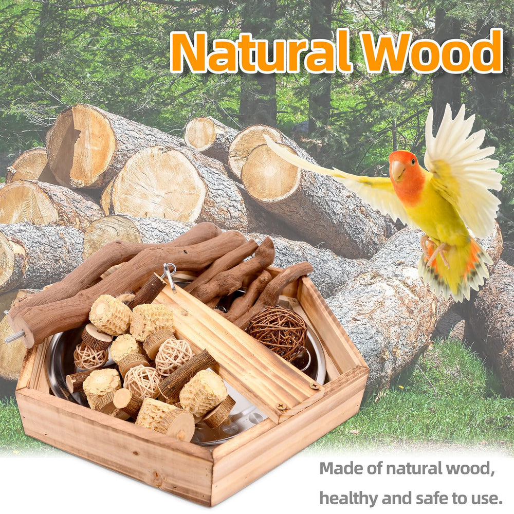LIMIO compact 11.6-inch playground fits small to medium birds comfortably