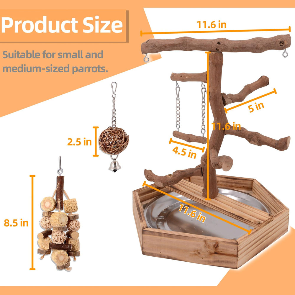 LIMIO grape wood height-exploration perch for small to medium birds