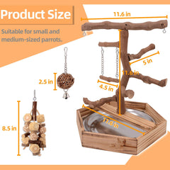 LIMIO grape wood height-exploration perch for small to medium birds