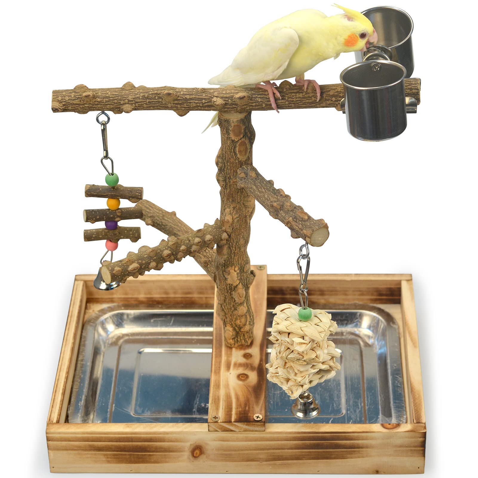 LIMIO natural wood bird toys playground for small and medium birds enrichment.