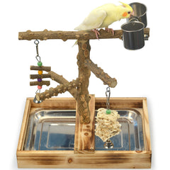LIMIO natural wood bird toys playground for small and medium birds enrichment.