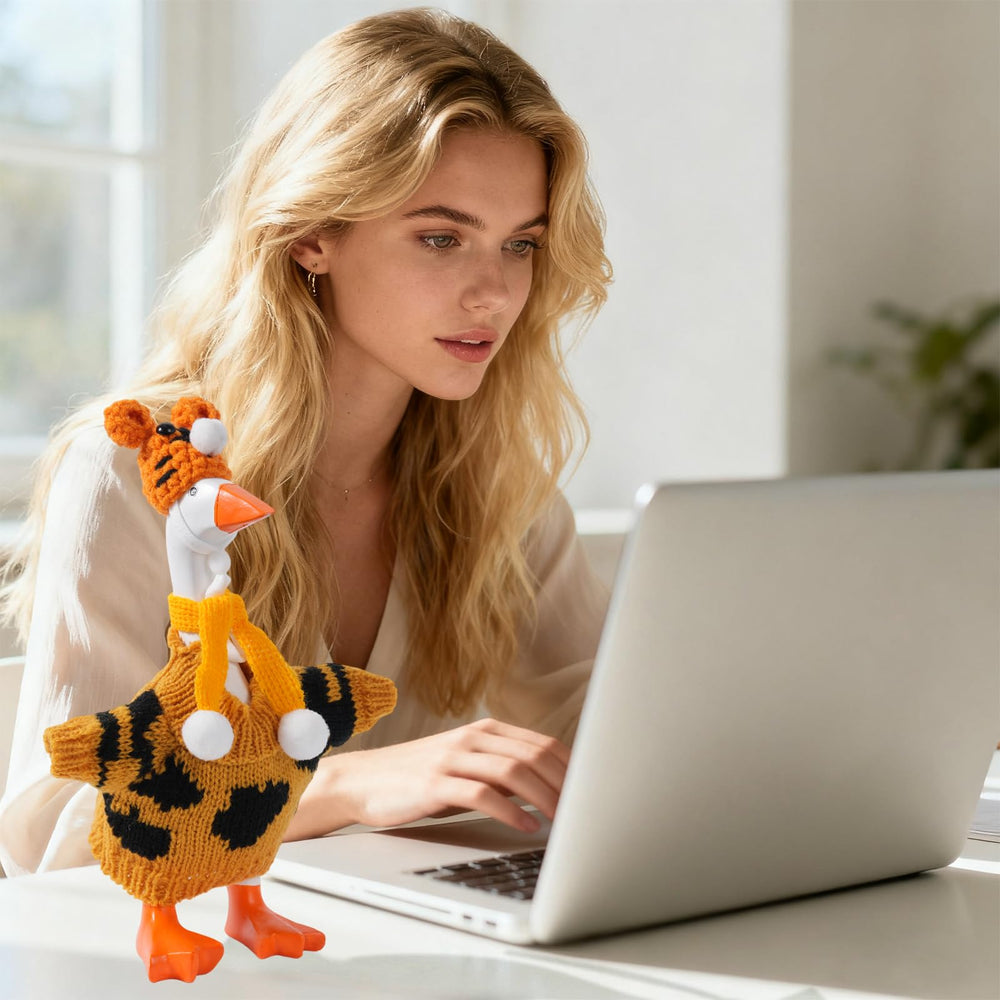 Linastu desk goose outfit scarf-navy provides chic accent for your desk decor
