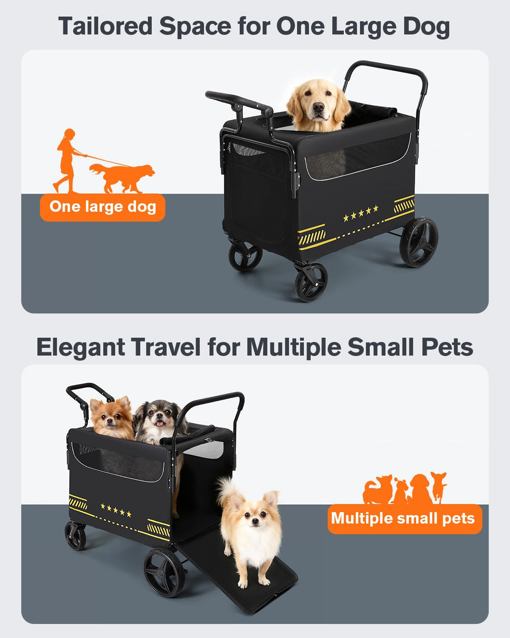 LINCAE All-Terrain Stroller front wheels offer effortless steering.
