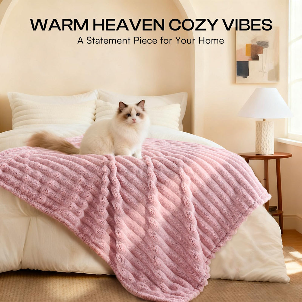 LINENLUX dog blanket 3D cut pile design adds warmth and style.