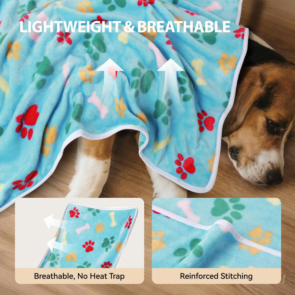 LINENLUX dog blanket on couch showing a comfy pet-friendly living space