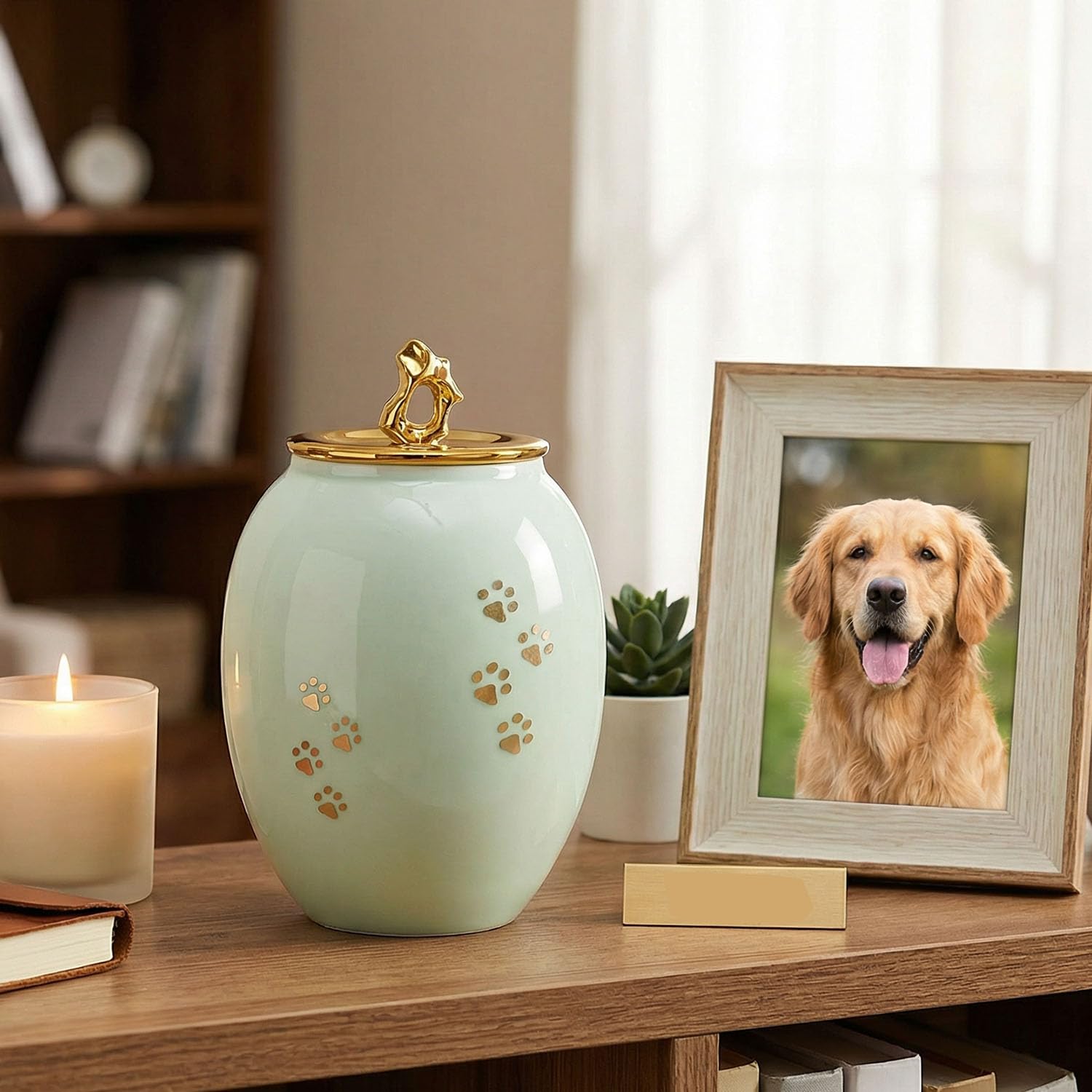LINES ARTE gift-ready pet urn makes a thoughtful family keepsake.
