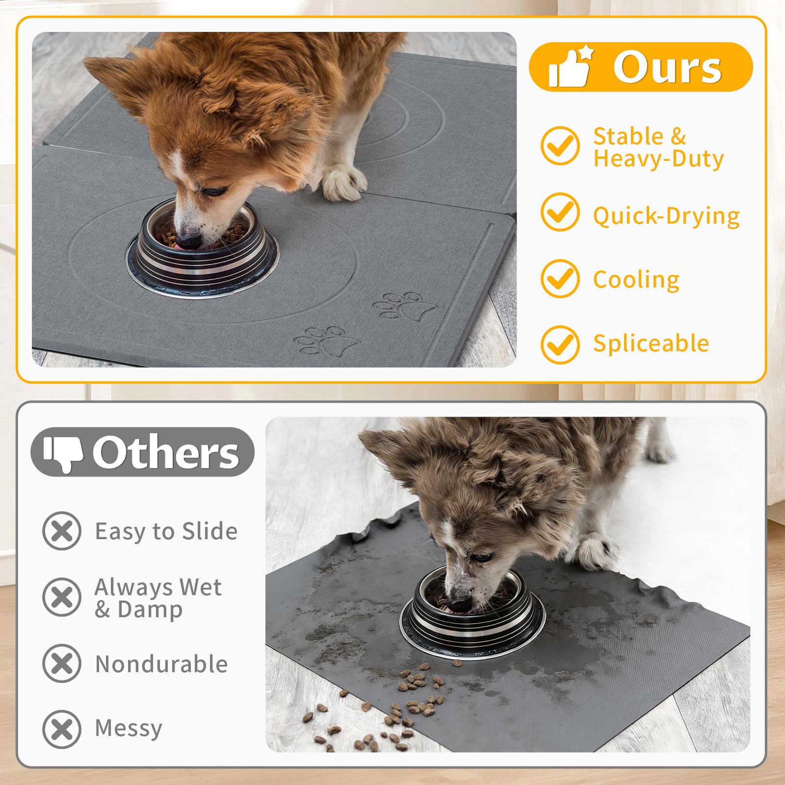 Linidcoud stone mat easy to clean after meals