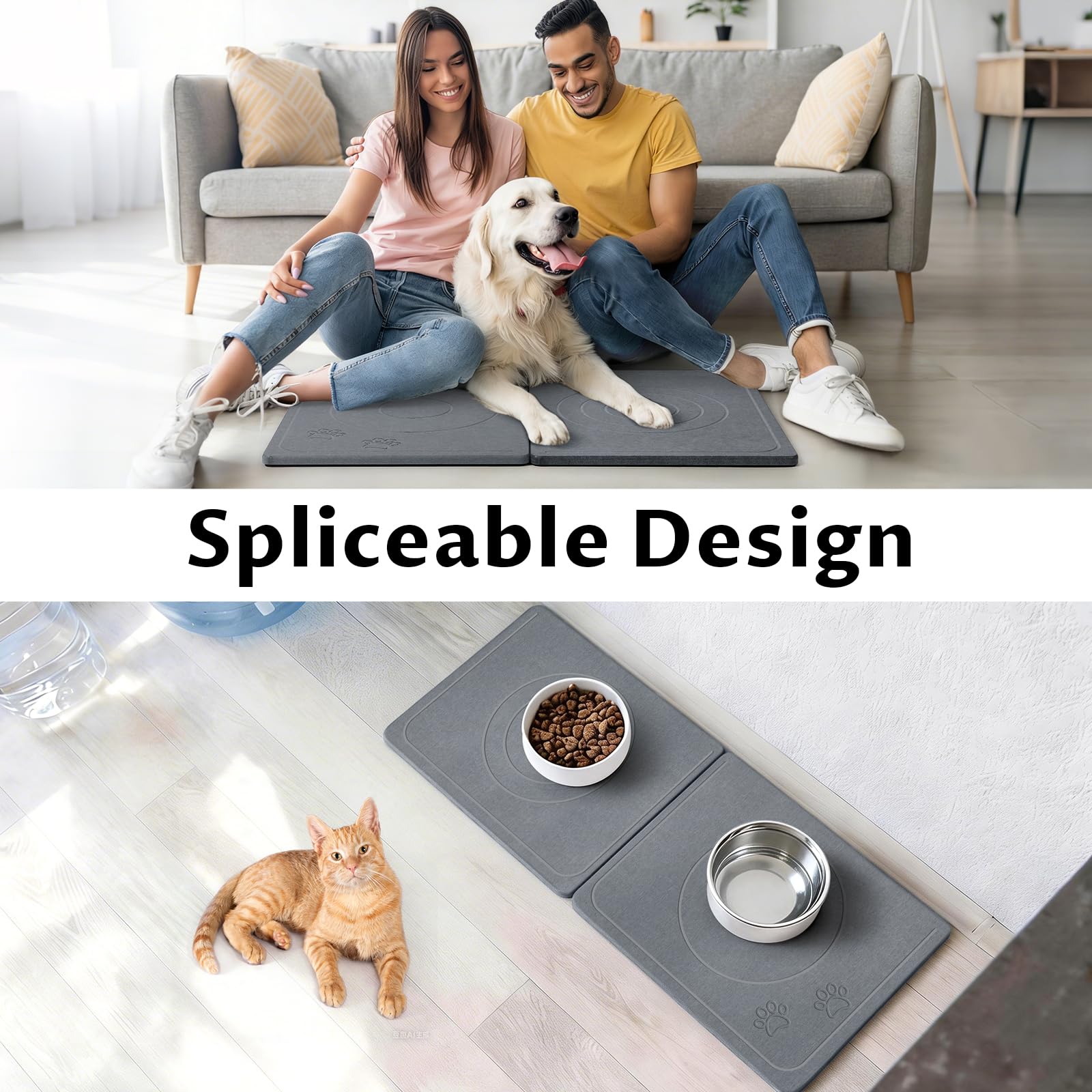 Linidcoud dark-grey stone mat blends with home decor