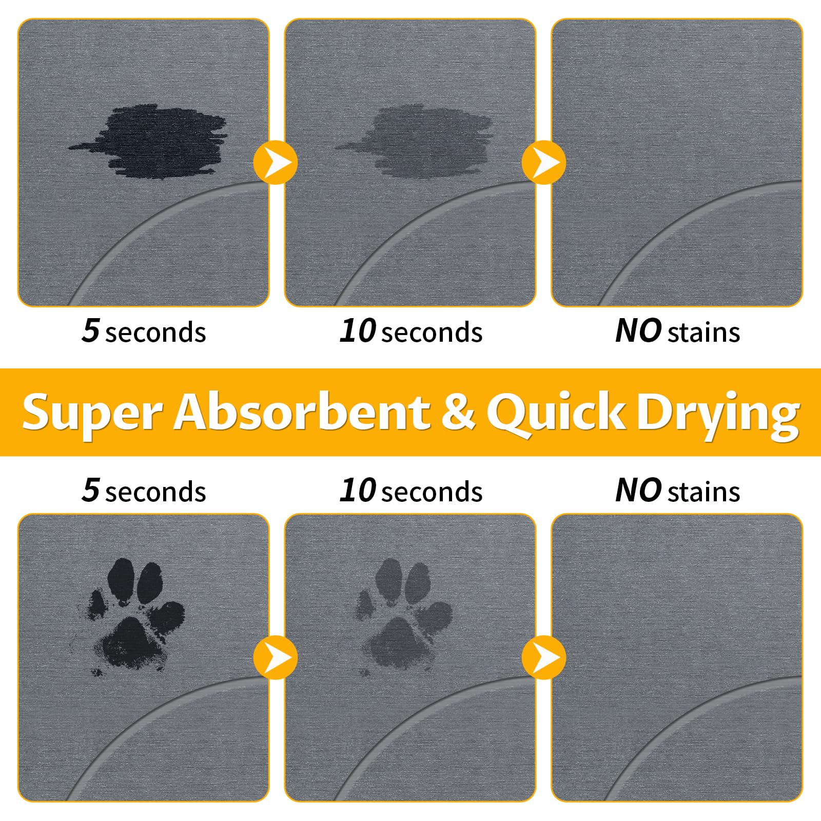 Linidcoud stone mat with grooves traps spills and protects floors